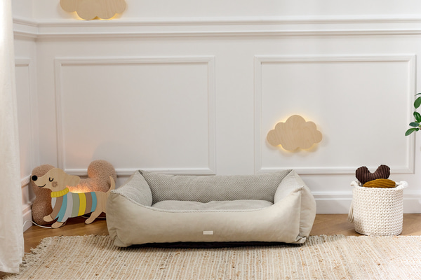 Théo Premium Rechteckiges Körbchen – Beige