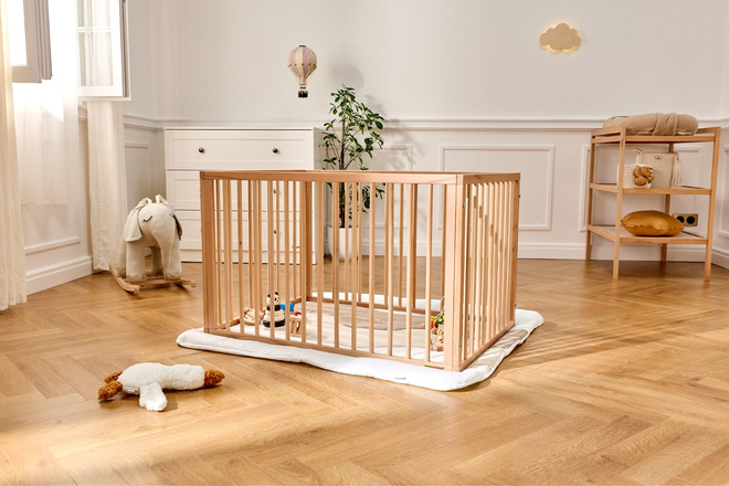 Eva Baby-Spielzaun 70x100cm - Natur