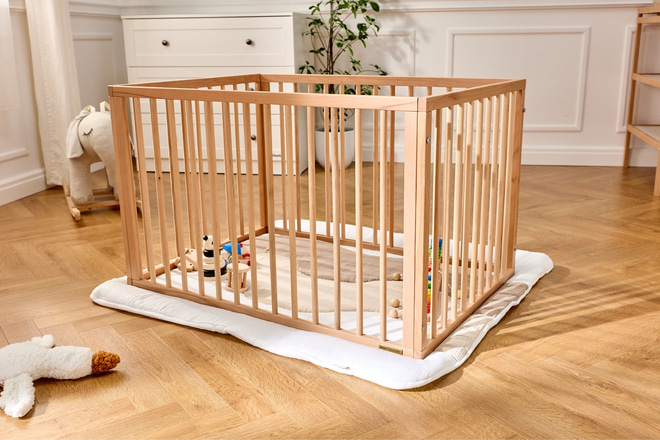 Eva Baby-Spielzaun 70x100cm - Natur