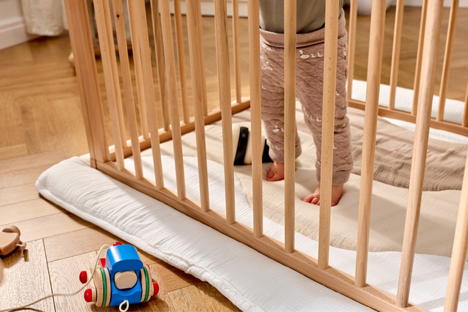 Eva Baby-Spielzaun 70x100cm - Natur