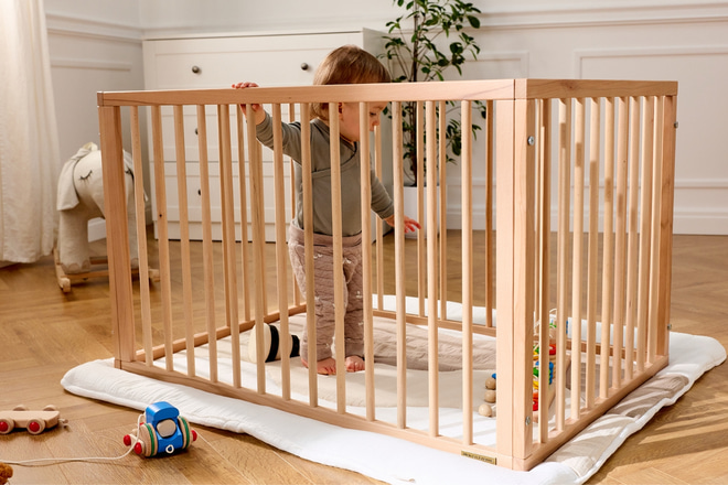 Eva Baby-Spielzaun 70x100cm - Natur