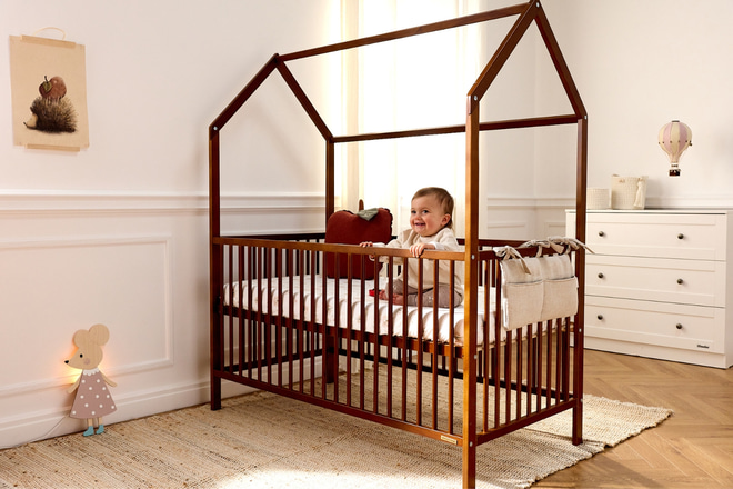 Lit Cabane Bébé Emma 70x140cm - Vintage