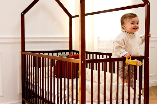 Lit Cabane Bébé Emma 70x140cm - Vintage