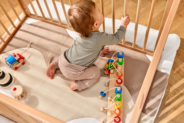 Spielteppich aus Musselin - Sand