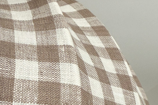 Abat-jour boule en lin à carreaux