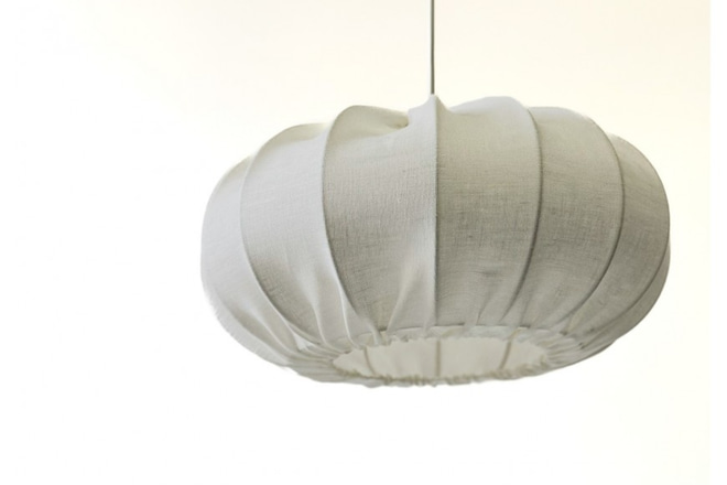 Abat-jour Méduse en lin blanc