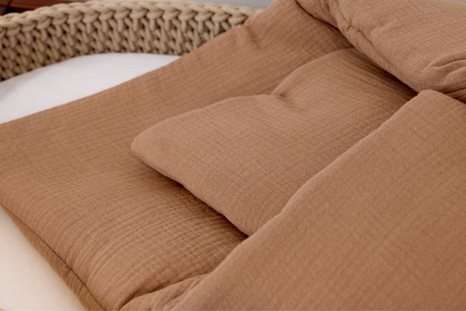 Gigoteuse d'Emmaillotage en Mousseline- Cappuccino