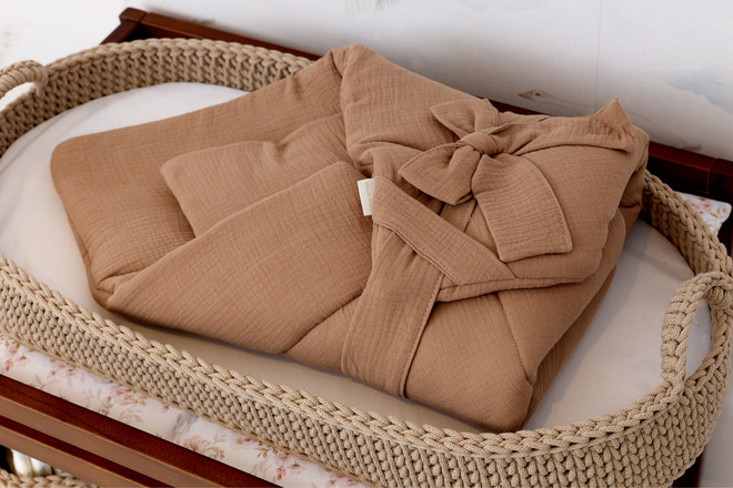 Babyschlafsack aus Musselin - Cappuccino