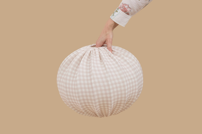 Cream muslin globe lampshade