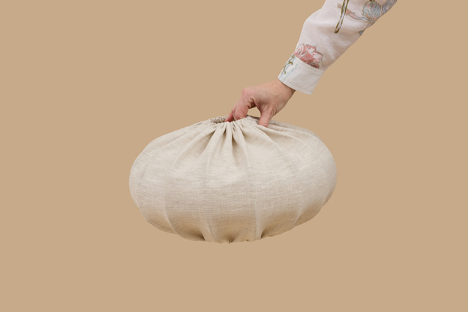 White Medusa linen lampshade