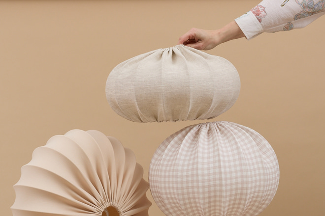 White Medusa linen lampshade