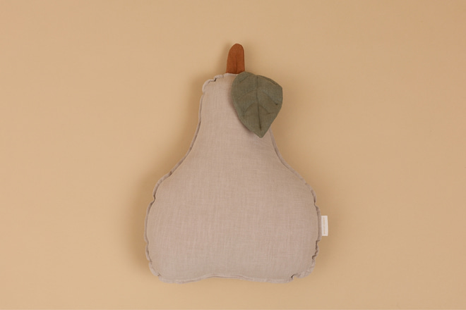 Pear Linen Cushion - Beige