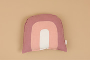Regenbogenkissen aus Leinen Pastellrosa