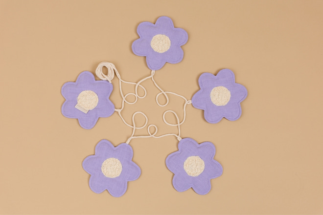 Linen Flower Garland - Purple
