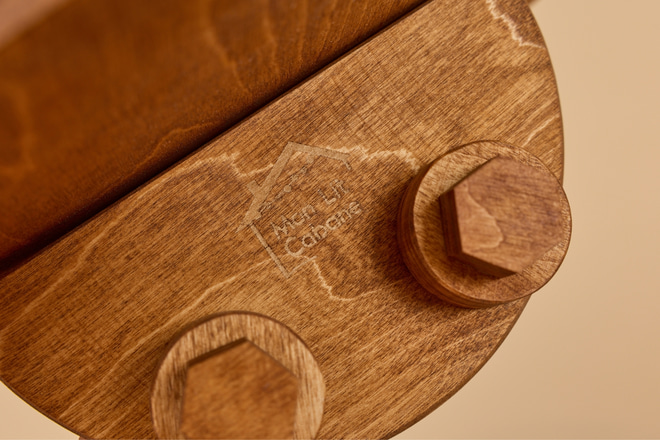 Tablette de Chevet Ronde en Bois - Naturel