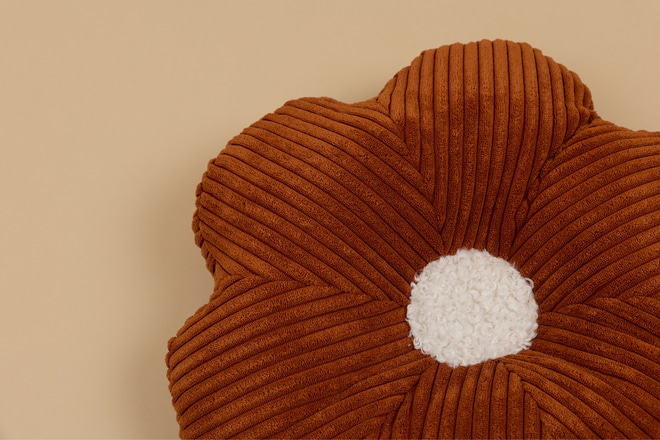 Cuscino Marguerite in Velluto a Coste – Beige