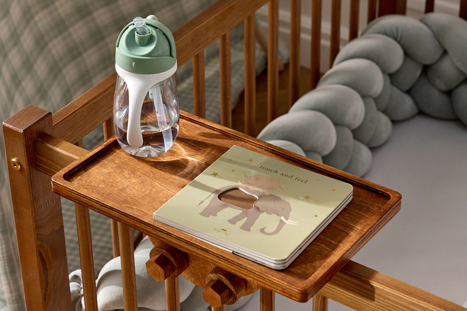 Rectangular Wooden Bedside Table - Natural