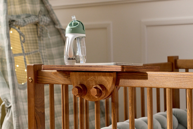 Rectangular Wooden Bedside Table - Natural