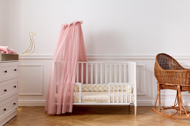 Dossel de Cama em tule Rosa Antigo- com Estrutura