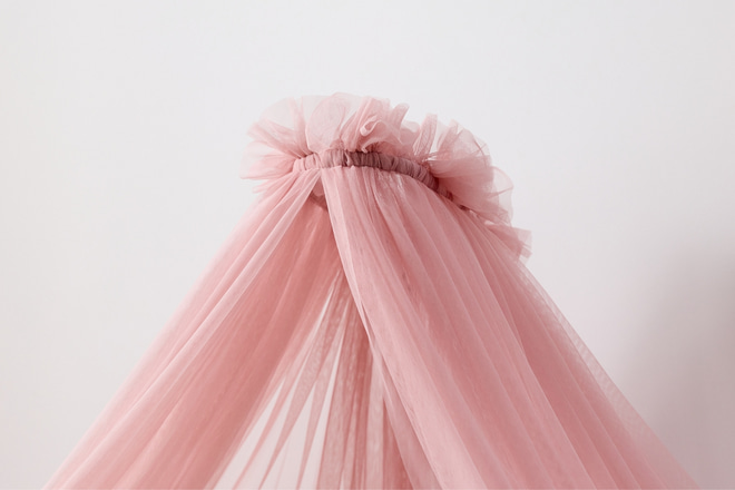 Cielo de cama de tul Rosa Viejo - con Estructura