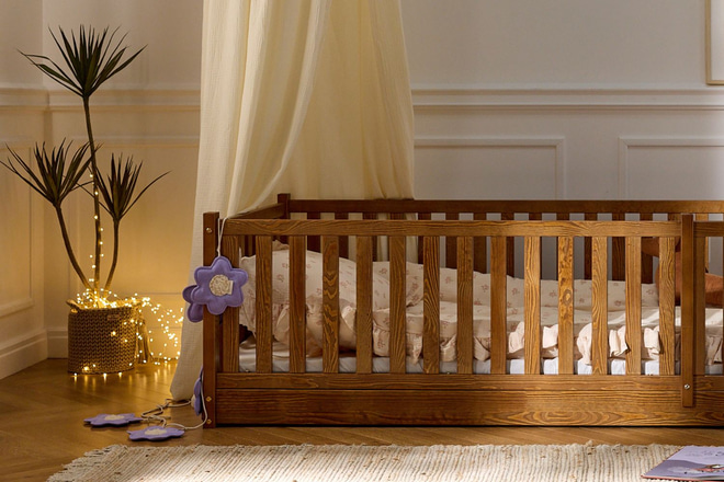 Linen Flower Garland - Purple