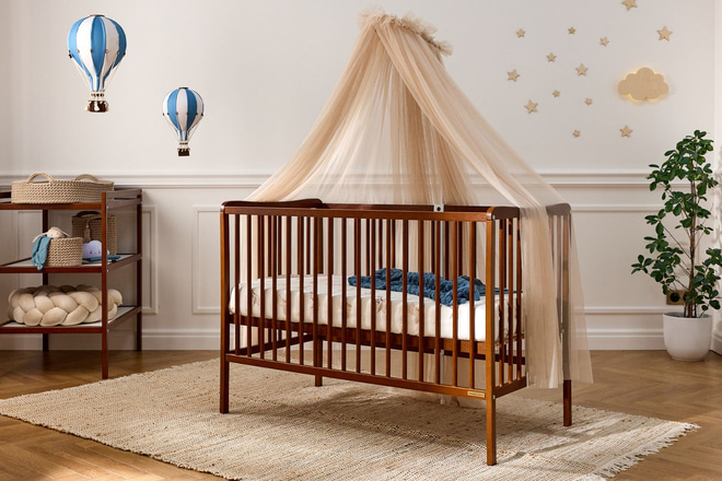 Cielo de cama de tul Beige Cálido - con Estructura