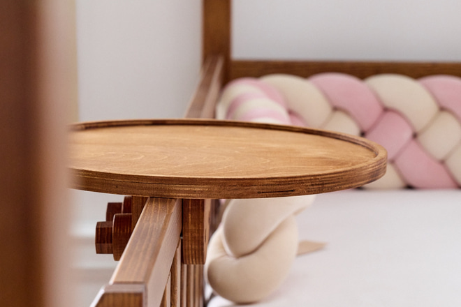 Powder Pink and Almond Bed Bumper - 4 Ropes