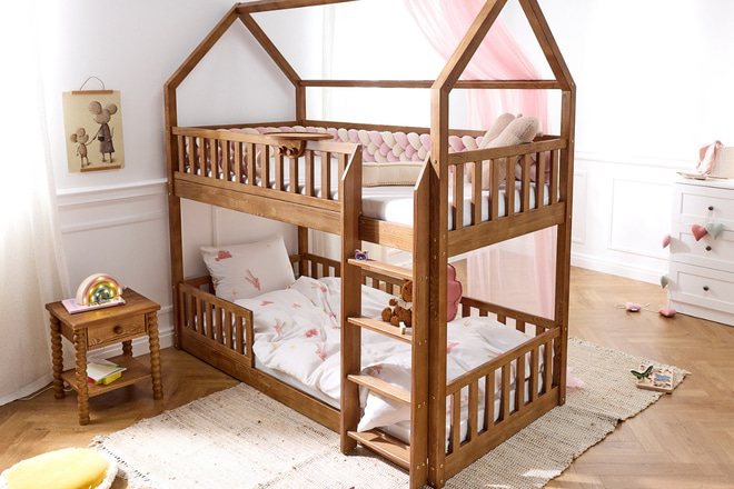 Etagenbett L Premium Ebenerdig 90x190 cm - Vintage