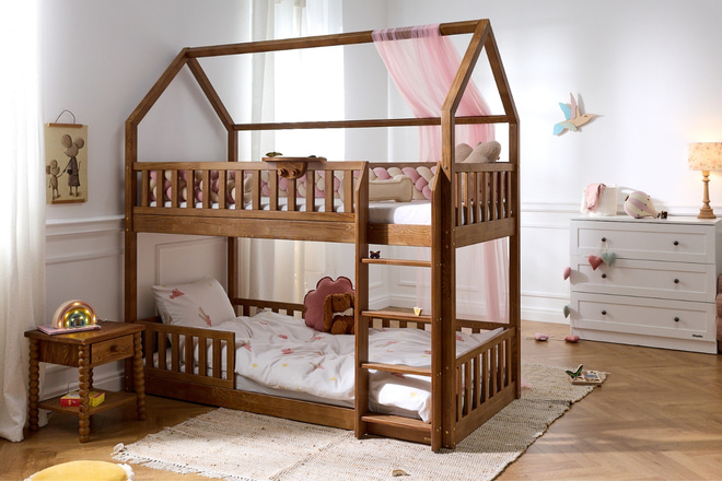 Patrová postel Premium L na zemi 90x190 cm – Vintage