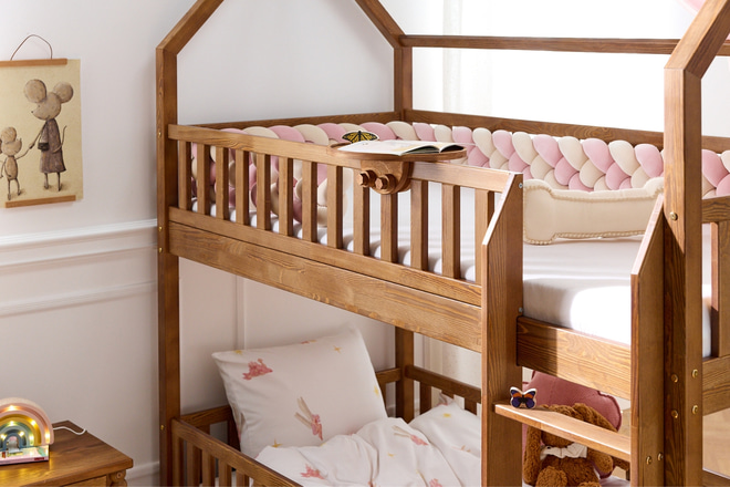Vintage Bunk Bed L Premium On The Floor 90x190cm