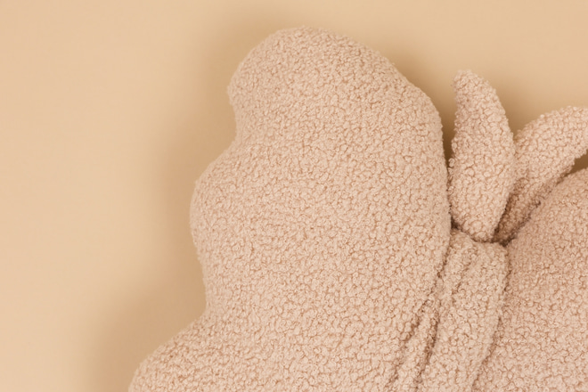 Schmetterling Bouclé Kissen - Latte