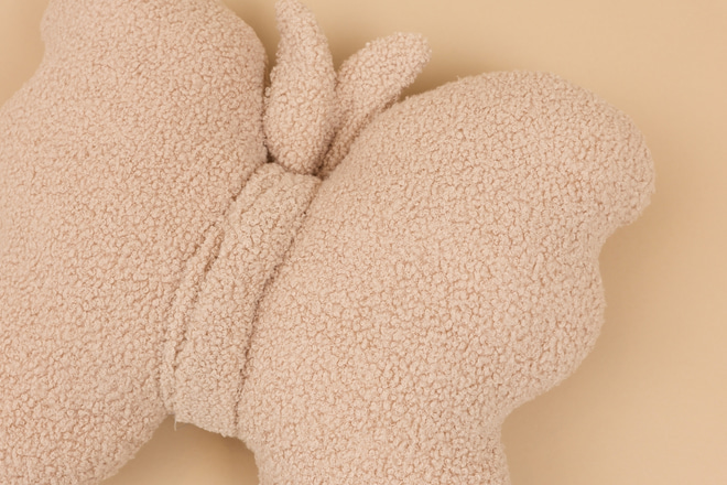 Cuscino Farfalla Bouclé - Latte