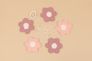 Ghirlanda di Fiori in Lino - Rosa Pastello