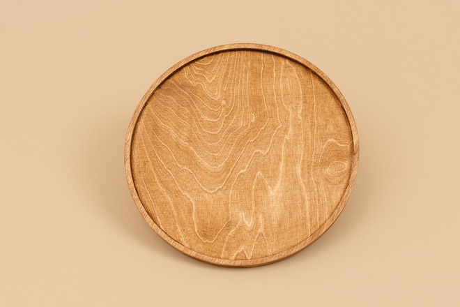 Runder Nachttisch aus Holz - Vintage