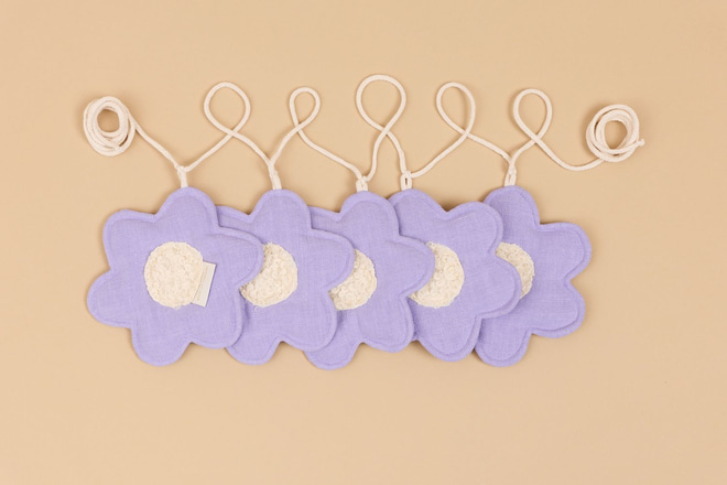 Ghirlanda di Fiori in Lino - Viola