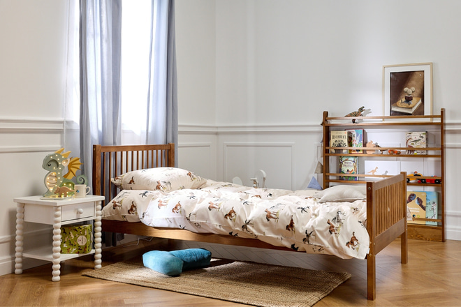 Set letto Cavalli in raso di cotone 140x200cm