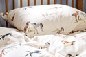 Set letto Cavalli in raso di cotone 140x200cm