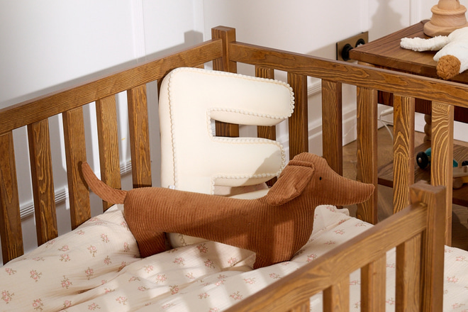 Coussin Teckel en Velours Côtelé