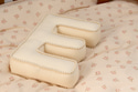 Coussin Lettre E - Boho Vanille