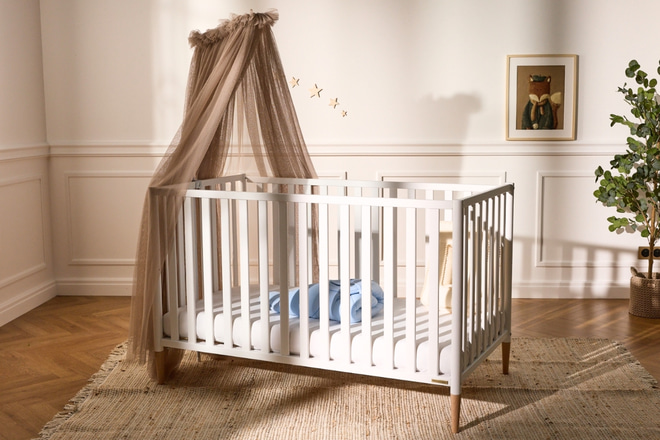 Ciel de lit en Tulle Taupe - avec Flèche de Lit