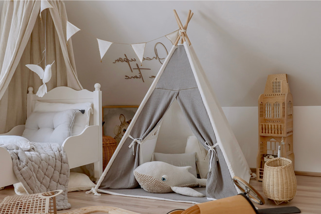 Tipi Crème avec Tapis 