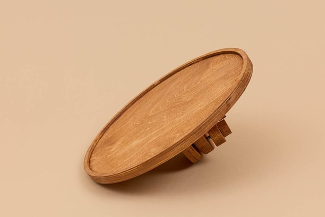 Tablette de Chevet Ronde en Bois - Vintage