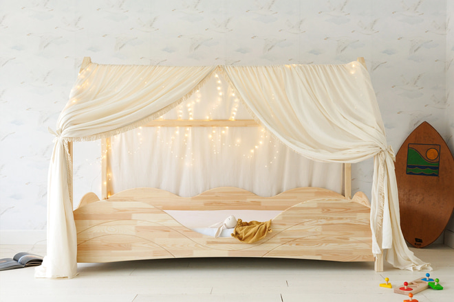 Plachta na dětskou postel Boho Twist Vanilka - Model L