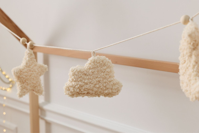 Bouclé-Girlande Nightsky Vanille