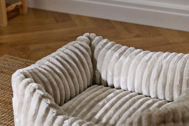 Cesto Bella in Velluto A Coste – Beige