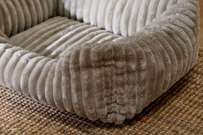 Panier en Velours Côtelé Bella - Beige