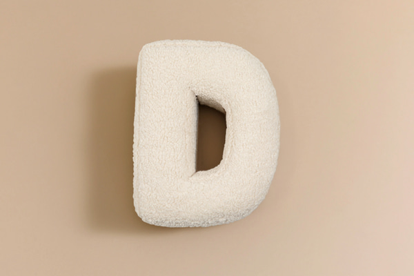 Cuscino Lettera D - Vanilla Boucle 