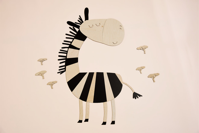 Nástěnná dekorace zebra
