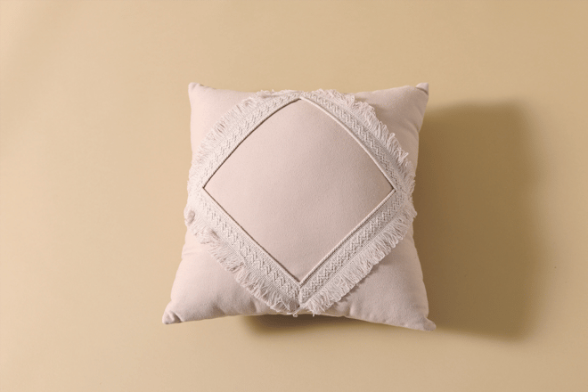 Boho Dusty Pink Cushion with Lace