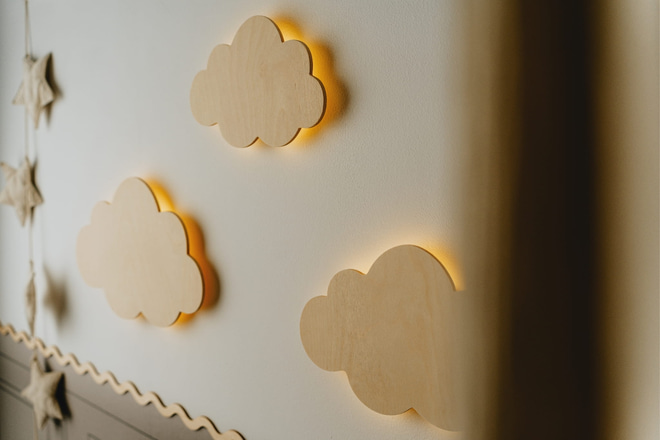 Lampe - Set mit 3 Wolken